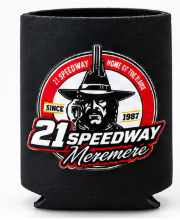 21 Speedway Meremere Black Stubby Holder – Outlaw Logo